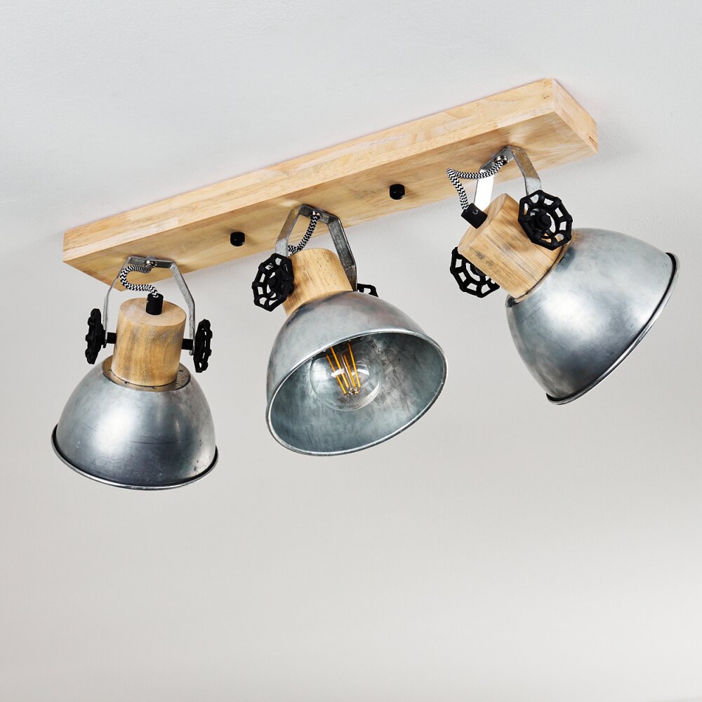 ORNY Ceiling Light brown, galvanized, 3-light sources