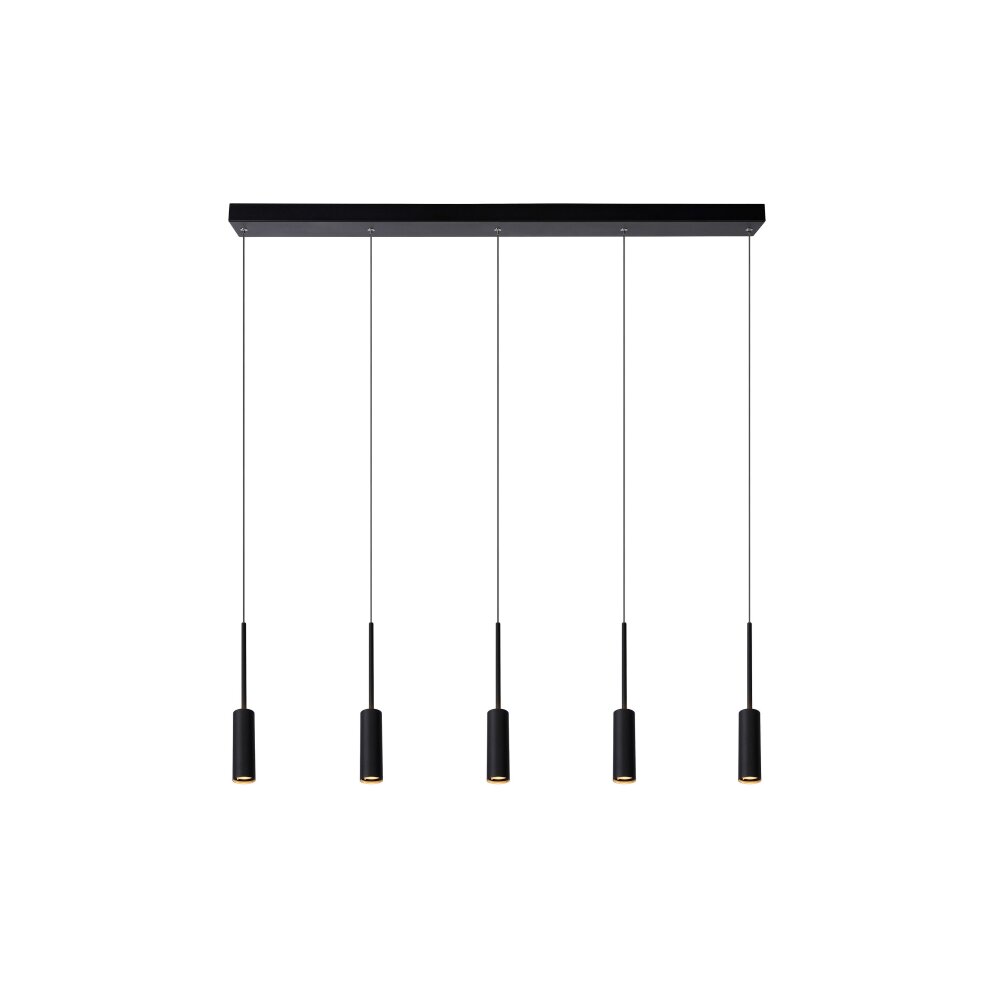 Lucide TUBULE Pendant Light LED black, 5-light sources