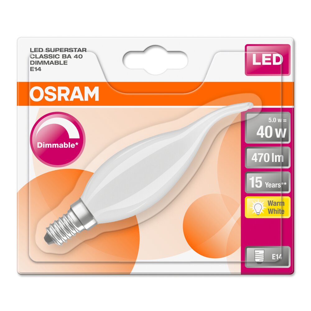 Osram LED E14 4 Watt 2700 Kelvin 470 Lumen 4058075436527