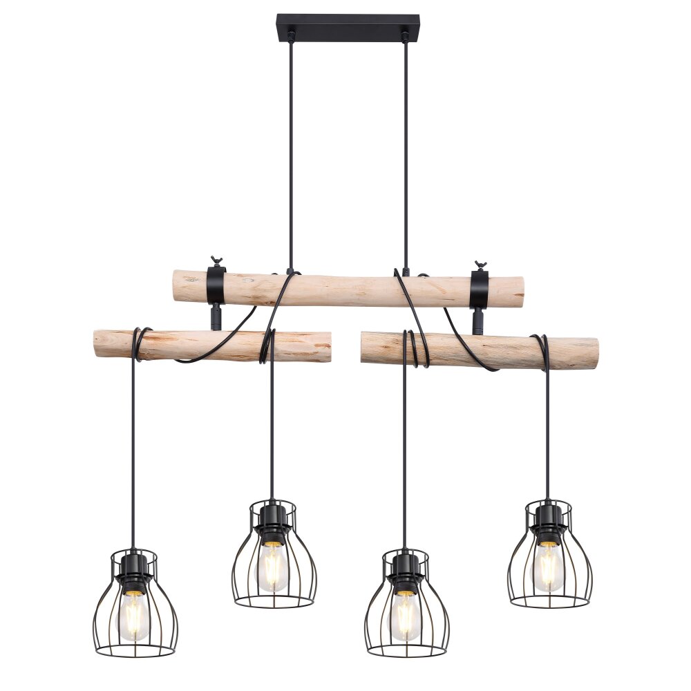 Globo MINA Pendant Light black, 4-light sources