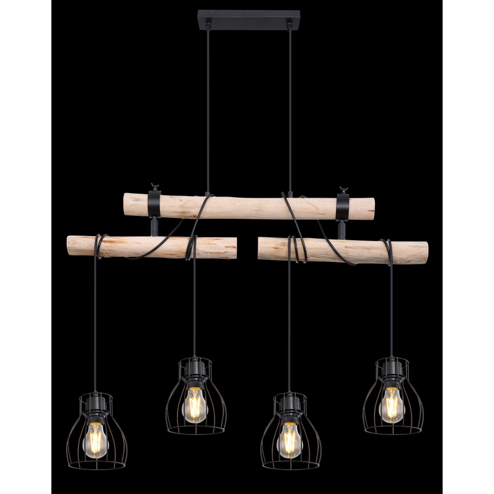 Globo MINA Pendant Light black, 4-light sources