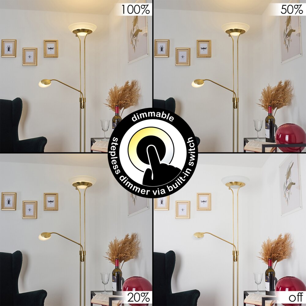 Mairoa Floor Lamp LED brass, 2-light sources