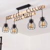 Gondo Ceiling Light Dark wood, black, 4-light sources