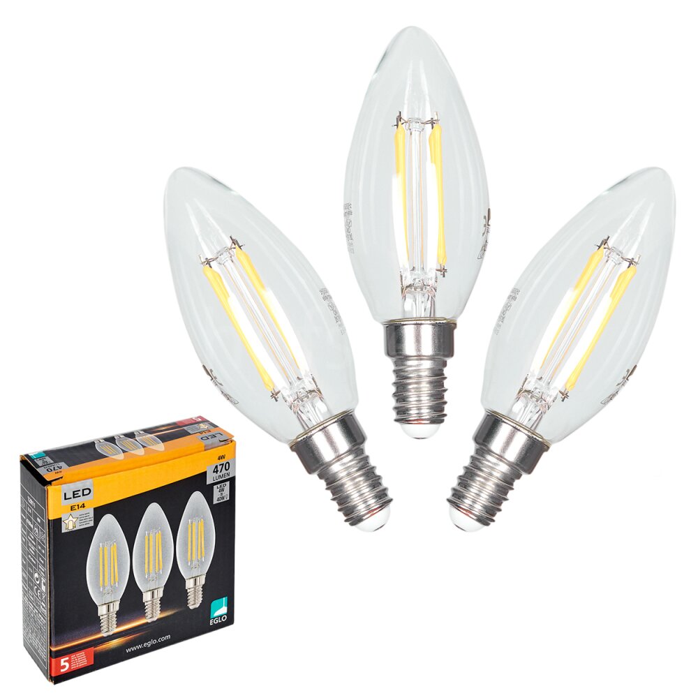 Eglo 3x LED E14 Watt 2700 Kelvin Lumen illumination.co.uk