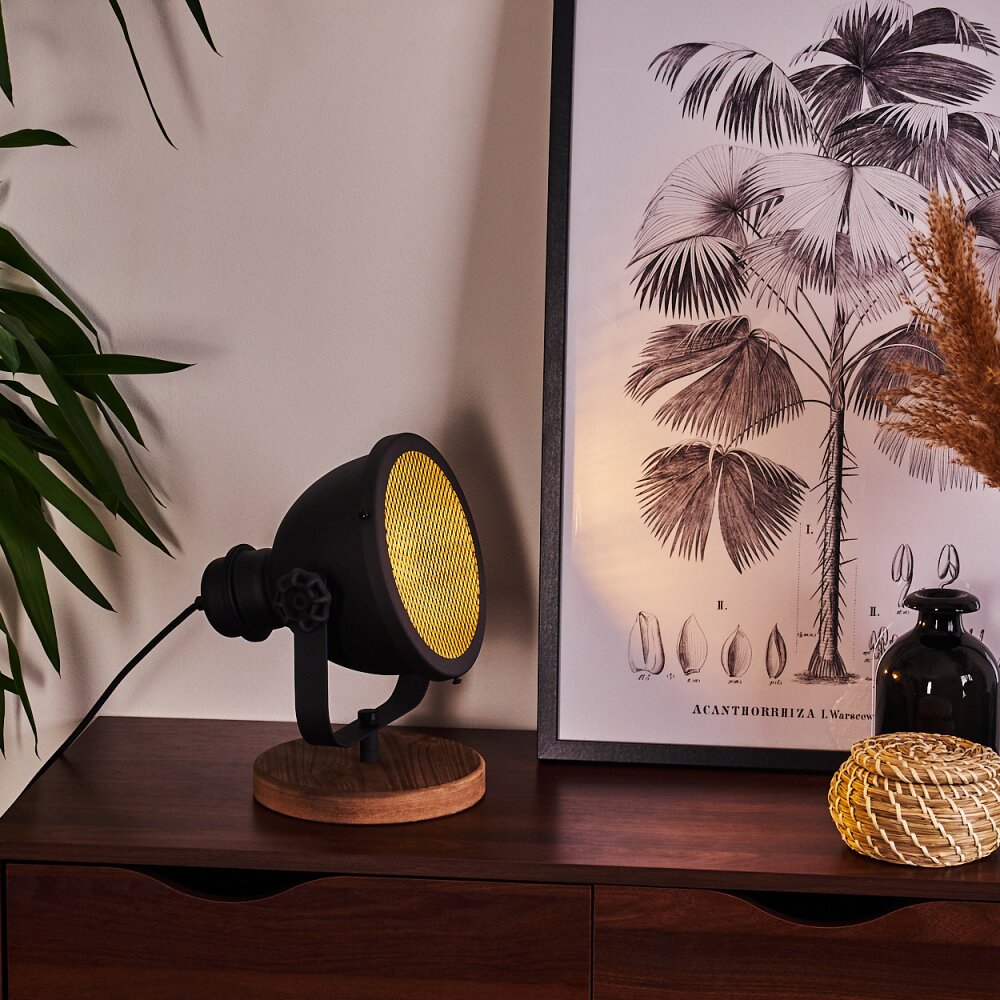 Ogho Table lamp Dark wood, black, 1-light source