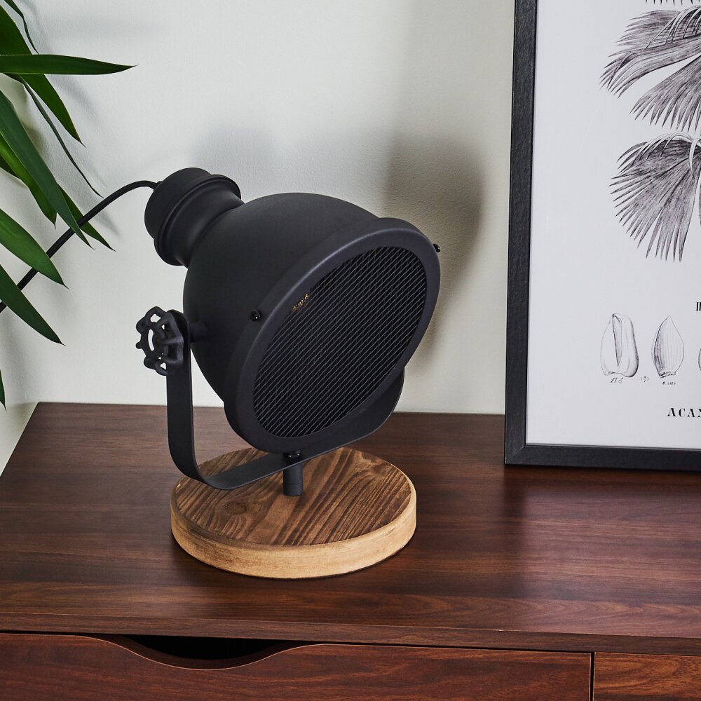 Ogho Table lamp Dark wood, black, 1-light source