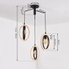 Kintore Pendant Light black, 3-light sources