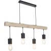 Globo HERMINE Pendant Light brown, Light wood, black, 4-light sources