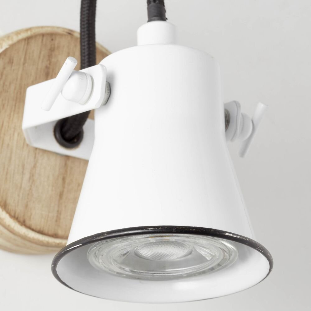 Brilliant Seed Wall Spotlight Dark wood, white, 1-light source