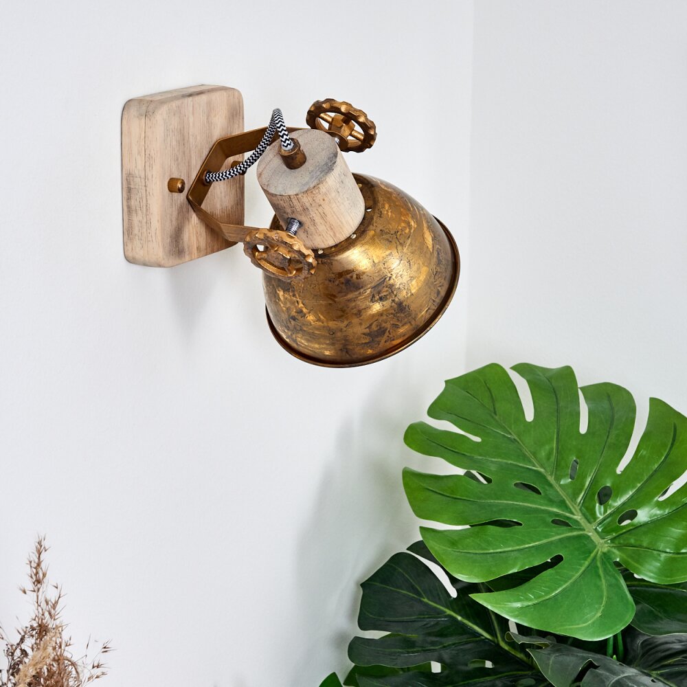 Orny Wall Light bronze, Light wood, 1-light source