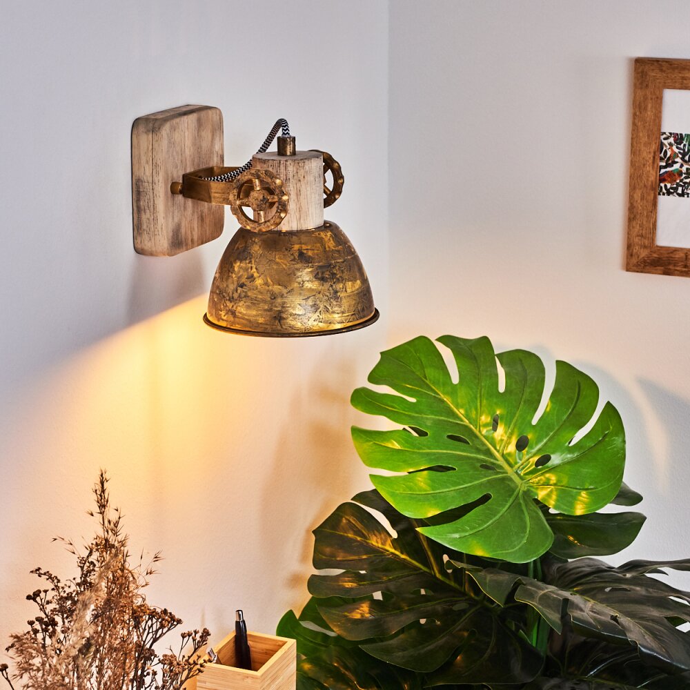 Orny Wall Light bronze, Light wood, 1-light source