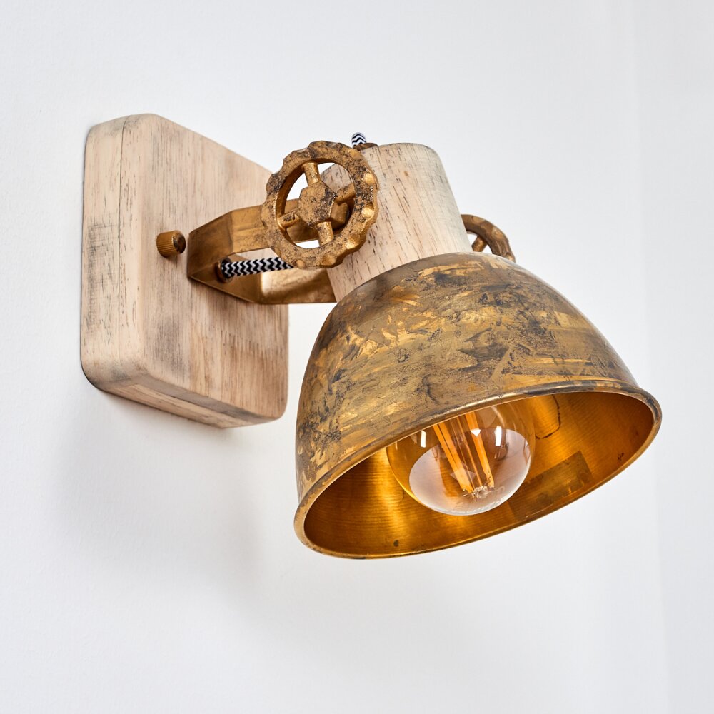 Orny Wall Light bronze, Light wood, 1-light source
