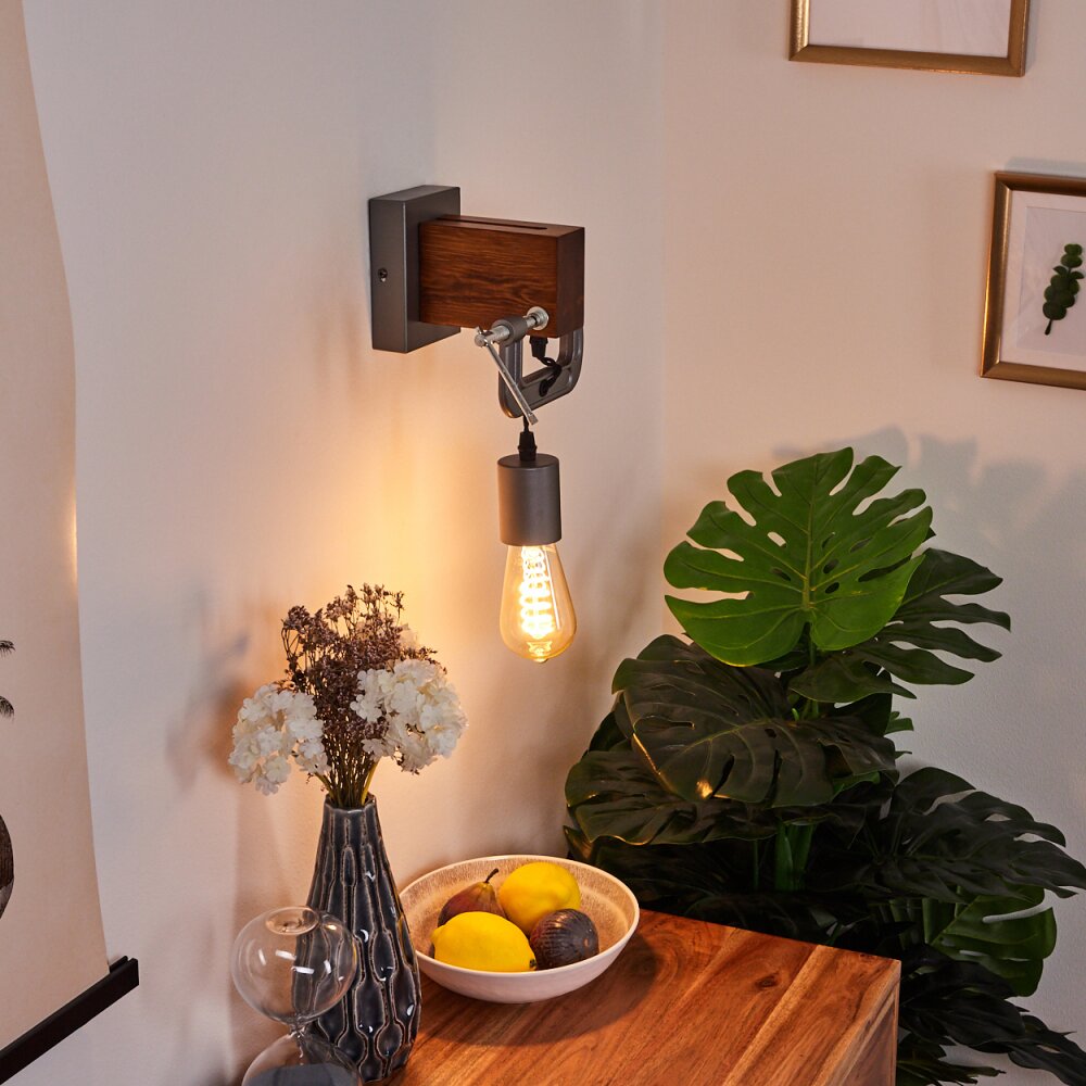 Hautahi Wall Light grey, Dark wood, 1-light source