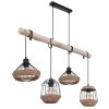 Globo SURRI Pendant Light Light wood, black, 4-light sources