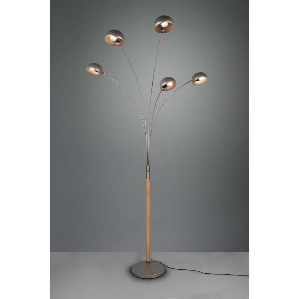 Reality Dito Floor Lamp dark brown, matt nickel, 5-light sources
