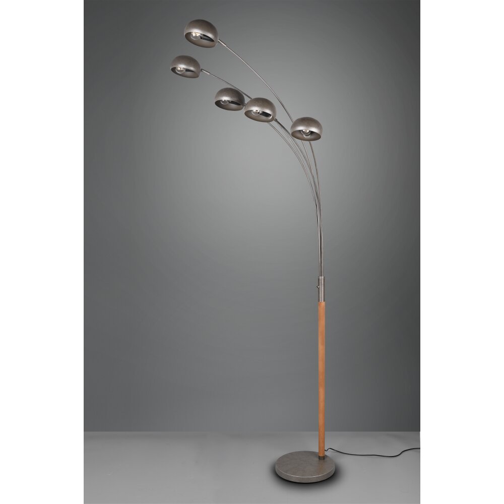 Reality Dito Floor Lamp dark brown, matt nickel, 5-light sources