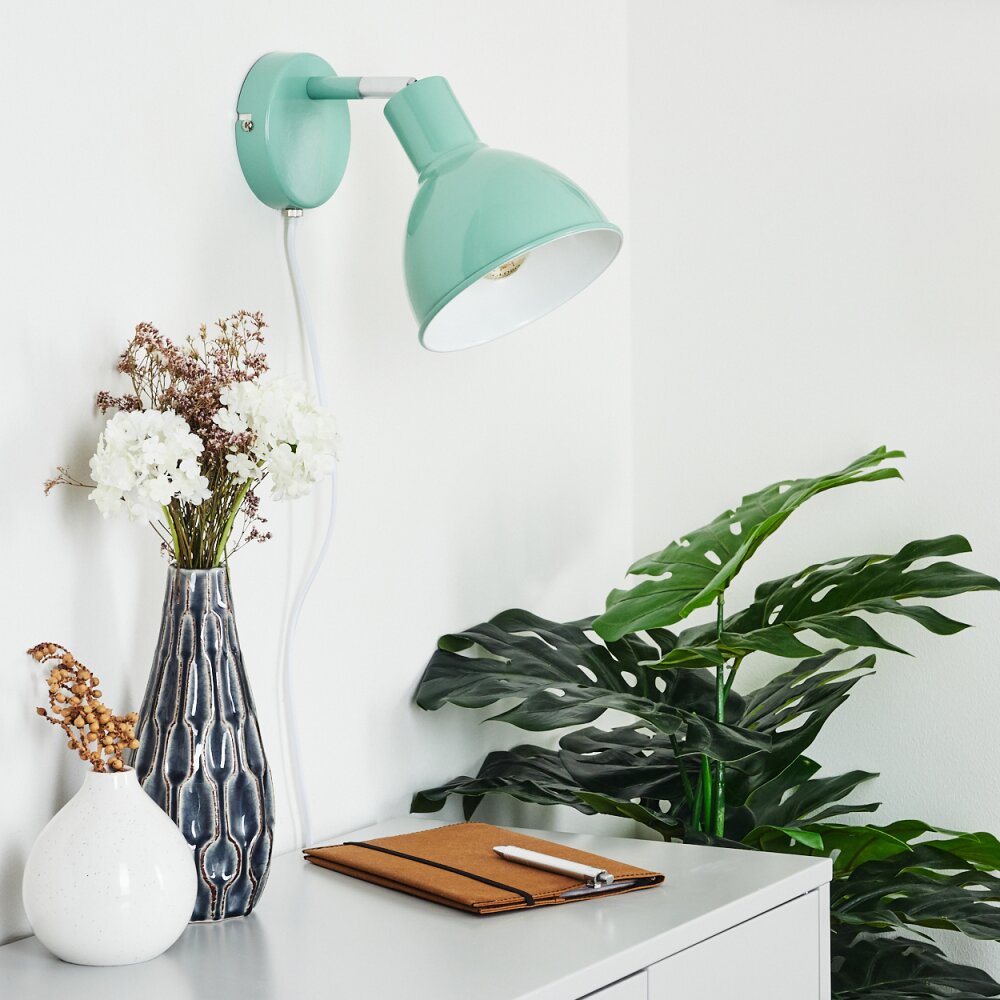 Caney Wall Light chrome, green, 1-light source