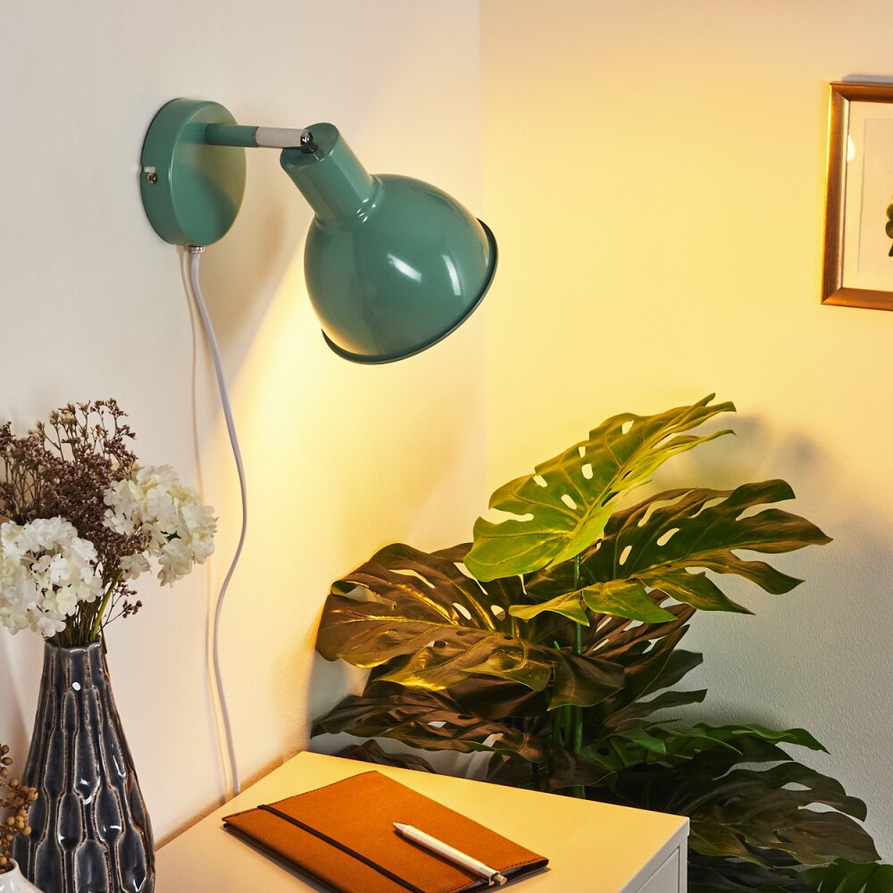 Caney Wall Light chrome, green, 1-light source