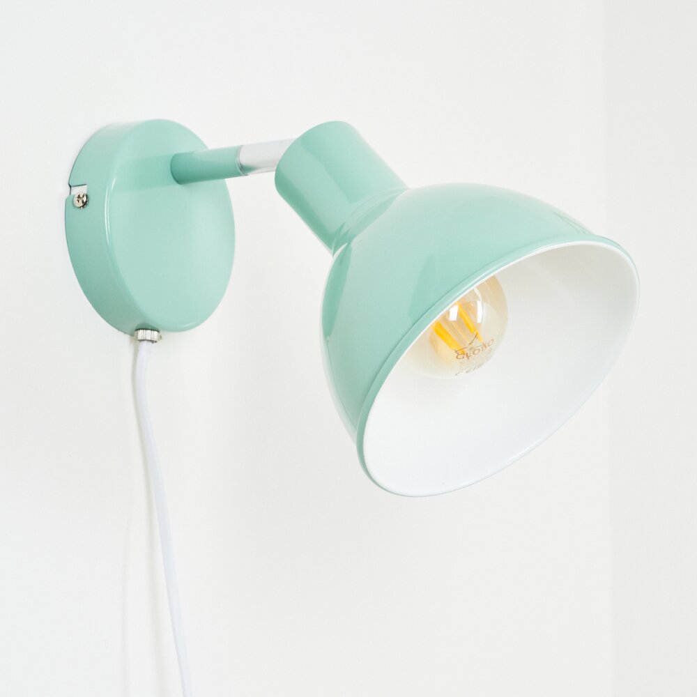Caney Wall Light chrome, green, 1-light source