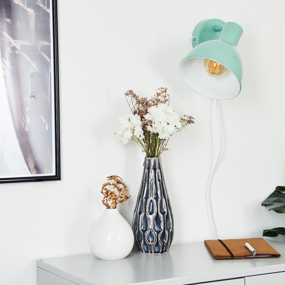 Caney Wall Light chrome, green, 1-light source