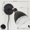 Nabounay Wall Light brass, black, 1-light source