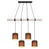 Globo ADA Pendant Light Light wood, black, 4-light sources