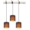 Globo ADA Pendant Light Light wood, black, 4-light sources