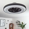 Qualiano ceiling fan LED black, white, 1-light source, Remote control