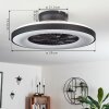 Qualiano ceiling fan LED black, white, 1-light source, Remote control