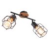 Globo WILLA Ceiling Light Dark wood, black, 2-light sources