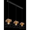 Globo MERRIL Pendant Light Light wood, black, 3-light sources