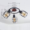 LOEDINGEN Ceiling Light Dark wood, black, 3-light sources