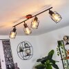 LOEDINGEN Ceiling Light Dark wood, black, 4-light sources