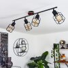 LOEDINGEN Ceiling Light Dark wood, black, 4-light sources