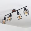 LOEDINGEN Ceiling Light Dark wood, black, 4-light sources