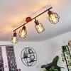 LOEDINGEN Ceiling Light Dark wood, black, 4-light sources