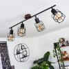 LOEDINGEN Ceiling Light Dark wood, black, 4-light sources