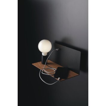 Luce-Design FLASH Wall Light Dark wood, black, 1-light source