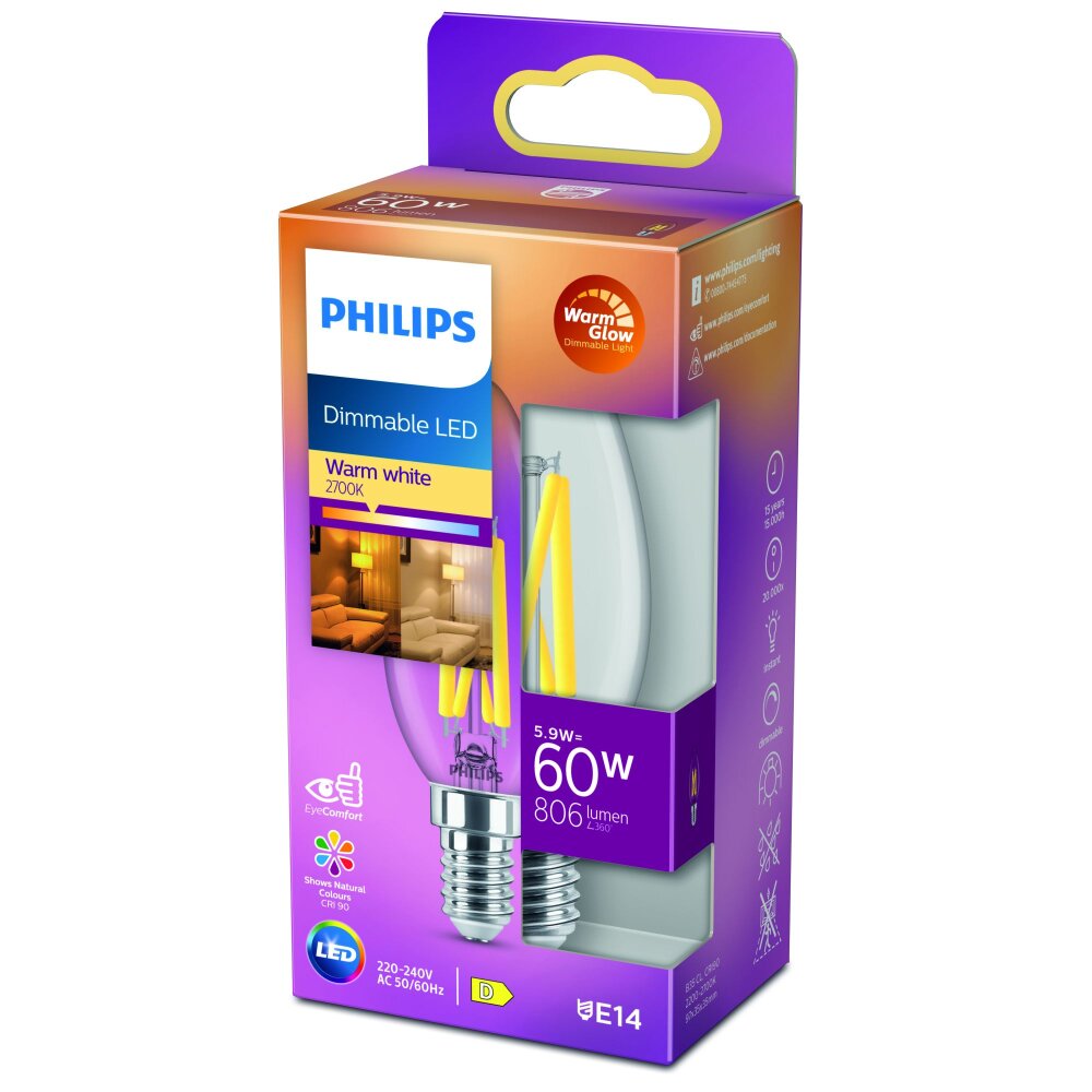 Philips LED E14 5,9 Watt 2200-2700 Kelvin 810 Lumen 8719514324558