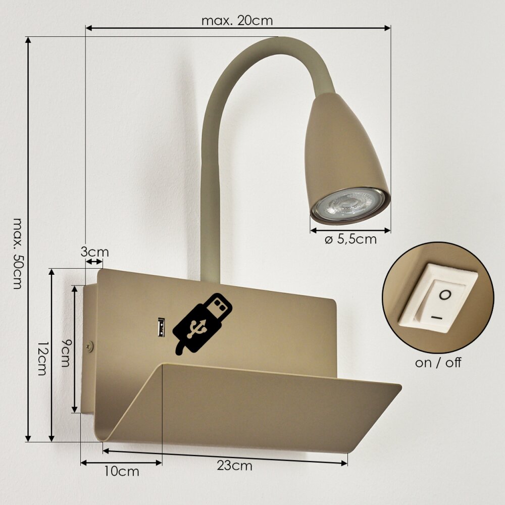 SARNEN Wall Light Khaki, 1-light source