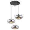 Globo SELLY Pendant Light black, 3-light sources