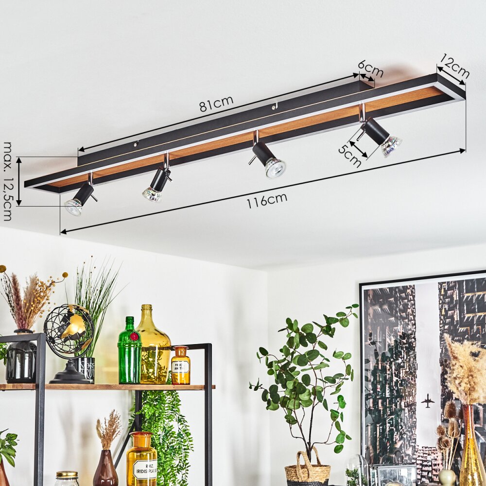 DEADWOOD Ceiling Light LED black, white, 5-light sources