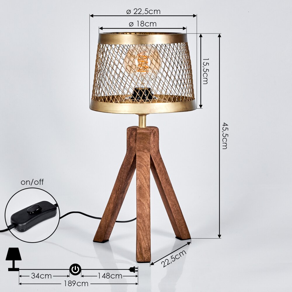 TOMACA Table lamp brass, Ecru, 1-light source