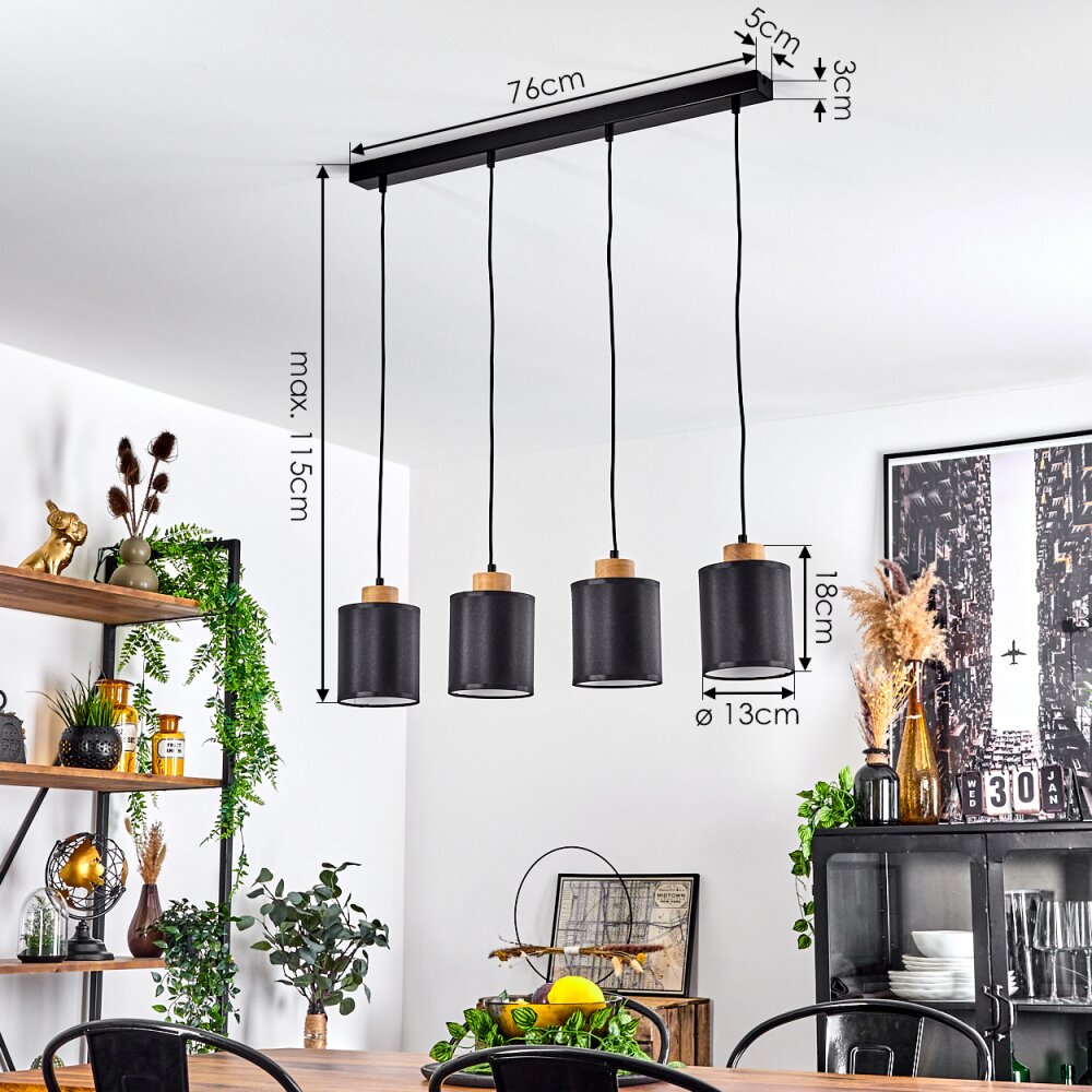 CHIUVI Pendant Light Ecru, black, 4-light sources
