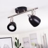 MOESDORF Ceiling Light matt nickel, black, 2-light sources