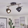 MOESDORF Ceiling Light matt nickel, black, 2-light sources