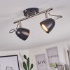 MOESDORF Ceiling Light matt nickel, black, 2-light sources