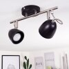 MOESDORF Ceiling Light matt nickel, black, 2-light sources