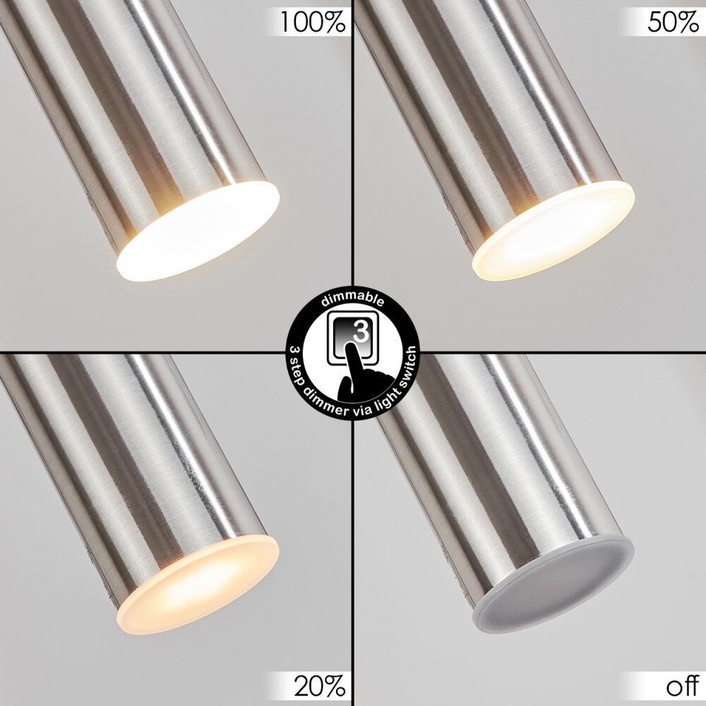 DALHEIM Pendant Light LED matt nickel, 3-light sources