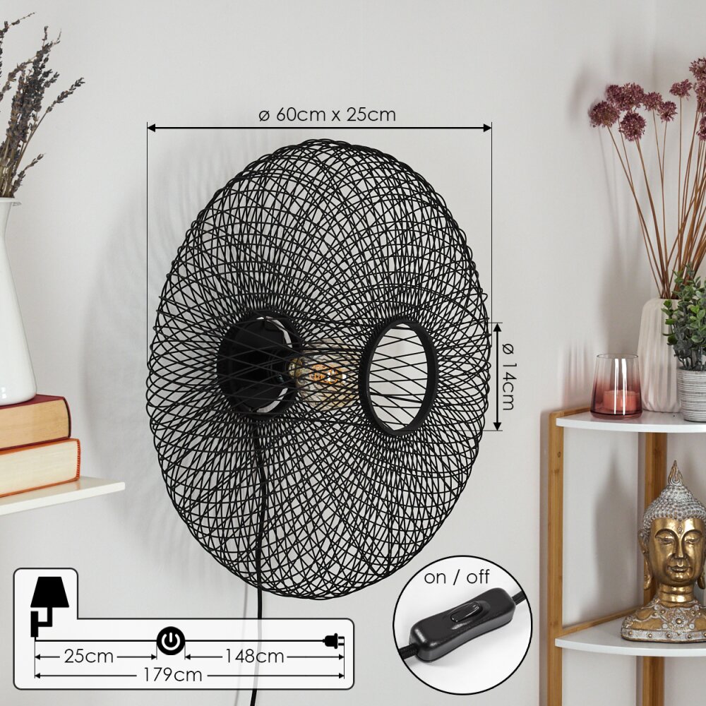 BROOKER Wall Light black, 1-light source